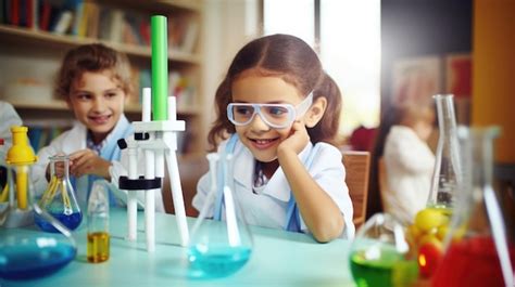 Premium Photo | Exploring Science Wonders Inventive Kids in Classroom ...