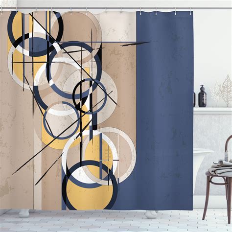 Ambesonne Modern Art Shower Curtain Surreal Abstract Retro 69wx70l