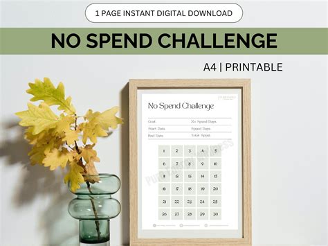 no spend challenge printable 2