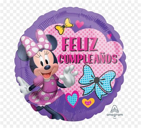 Minnie Mouse Balloon With The Words Feliz Cumpleanos On It