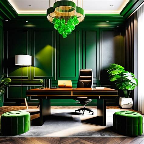 Premium AI Image | luxurious office green color