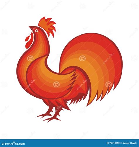 Rooster - Chicken Symbol of Chinese New Year Stock Vector ...