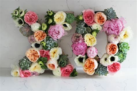 Buchstaben mit Blumen basteln 2 Varianten mit Schritt für Schritt