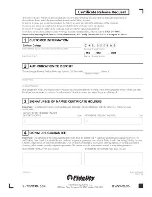 Fillable Online Certificate Release Request Form Earlham College Fax