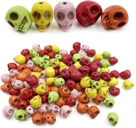 Amazon About 120Pcs Skull Turquoise Beads 1CMx1 2CM Skull Head