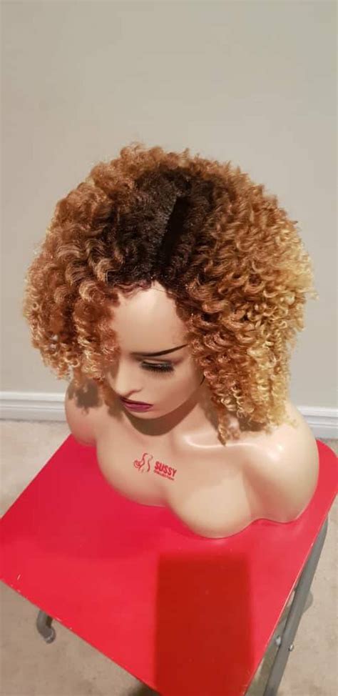 Afro Nubian Kinky Curly Deep Curl Synthetic Natural Wig Etsy