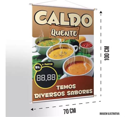 Placa Faixa Banner Aqui Tem Caldo Quente 70x100 Cm MercadoLivre