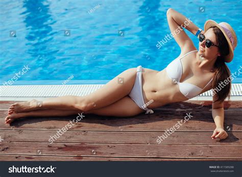 Sexy Woman Bikini Enjoying Summer Sun Stock Photo 411589288 Shutterstock