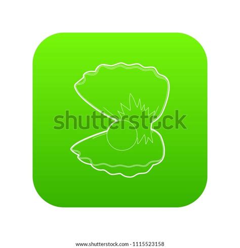 Pearl Shell Icon Outline Style Isolated Stock Vector Royalty Free