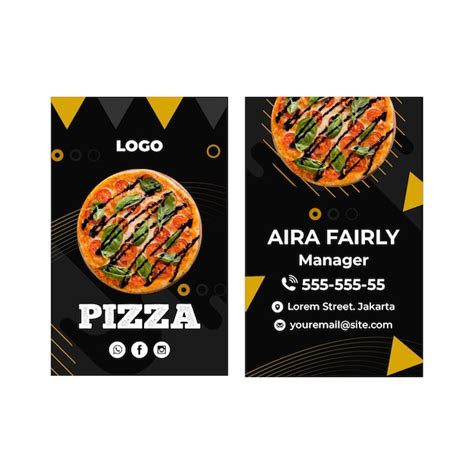 Premium Vector Pizza Restaurant Business Card Template