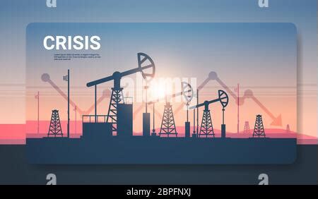 Pumpjack Silhouette Petroleum Production And Trade Oil Industry