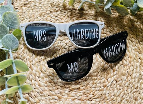 Custom Bride And Groom Sunglasses Bridal Bachelorette Etsy Uk