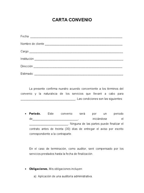 Carta Convenio