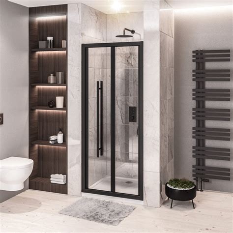 Eastbrook Vantage 2000 Anodized Matt Black Frame Bi Fold Shower Door