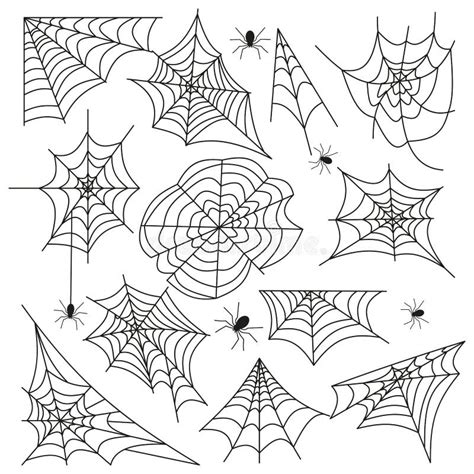 Halloween Corner Spider Web Cobweb Symbol Icon Set Vector