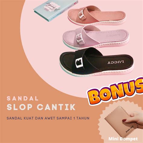 Jual Sandal Teplek Wanita Kekinian Sandal Slop Wanita Korea Terbaru