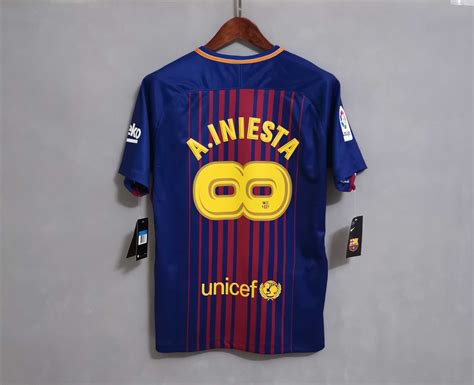 Barcelona Home Jersey 2017 2018 Iniesta Last Match Edition ...