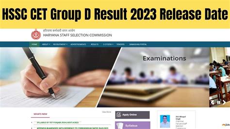 HSSC Group D Result 2023 Date Haryana CET Score Card PDF On Hssc Gov In