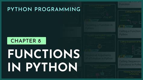 Functions In Python Chapter 8 Python Programming Youtube