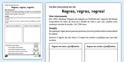 regras regras regras folha de atividade teacher