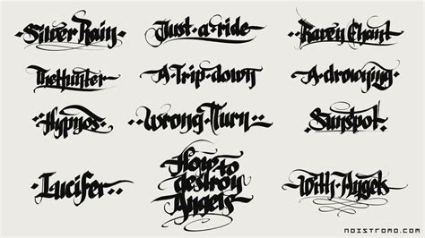 Some Type Of Calligraphy That Is Black And White With The Words Written