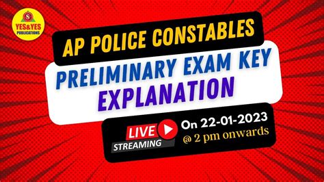 AP POLICE CONSTABLES 2023 PRELIMINARY EXAM KEY EXPLANATIONLIVE On