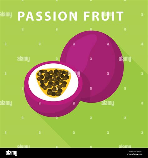 Passion Fruit Icon Flat Style Stock Vector Image And Art Alamy