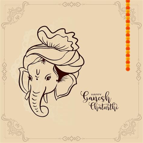 Vector De Tarjeta De Celebración Del Festival Cultural Hindú Feliz Ganesh Chaturthi Vector Gratis