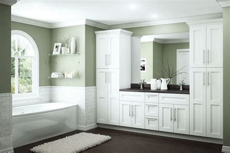 Newport Bath Cabinets In Pacific White Kitchen The Home Depot