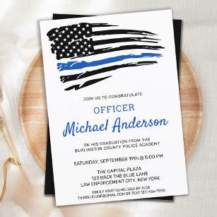 Police Graduation Invitations Invitation Templates Zazzle