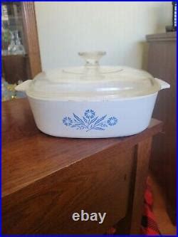 Vintage Corning Ware A 2 B Blue Cornflower 2 Liter Casserole Dish With