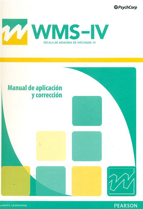 Manual de aplicación y corrección de WMS IV Escala de memoria de Wech