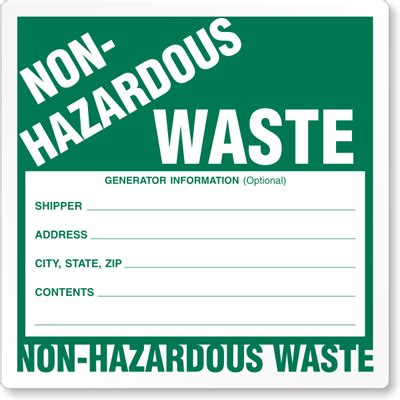 Non Hazardous Waste Label For Drum SKU LB W526