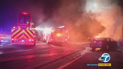 1 Killed In Fiery Hit And Run On 605 Freeway In Santa Fe Springs Abc7