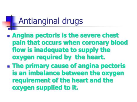 PPT - Antianginal drugs PowerPoint Presentation - ID:258356