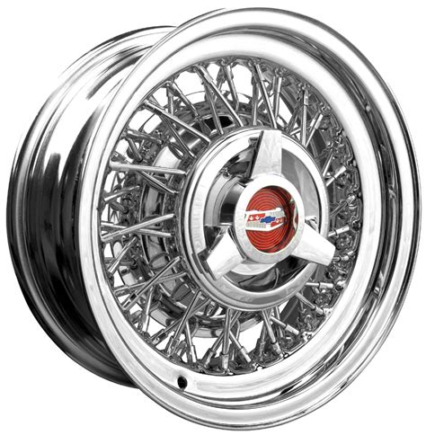 American Steel Wheel Chevy Ford Wire Chrome Rim With Stainless Steel Spokes 6x14 Et 0 5x120