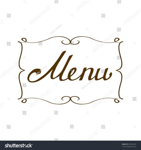 Menu Word Frame Label Vector Lettering Stock Vector (Royalty Free ...