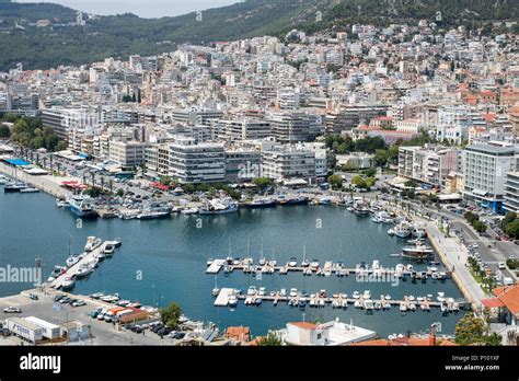 Old Town And Port Of Kavala Greece Stock Photo Alamy