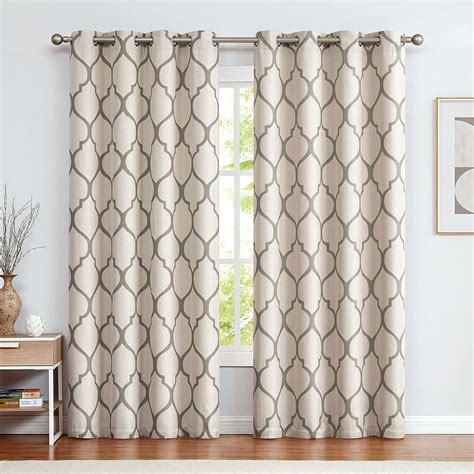 Amazon Jinchan Curtains Linen Textured Curtains Moroccan Tile