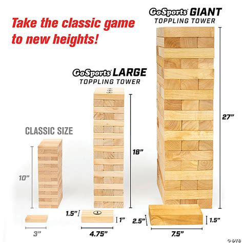 GoSports Giant Wooden Toppling Tower Made From Premium Tropical