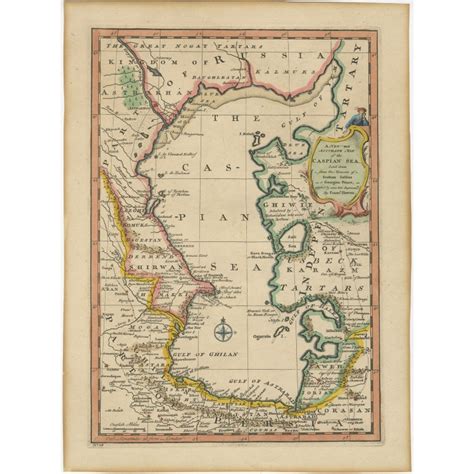 Antique Map Of The Caspian Sea By Bowen 1747