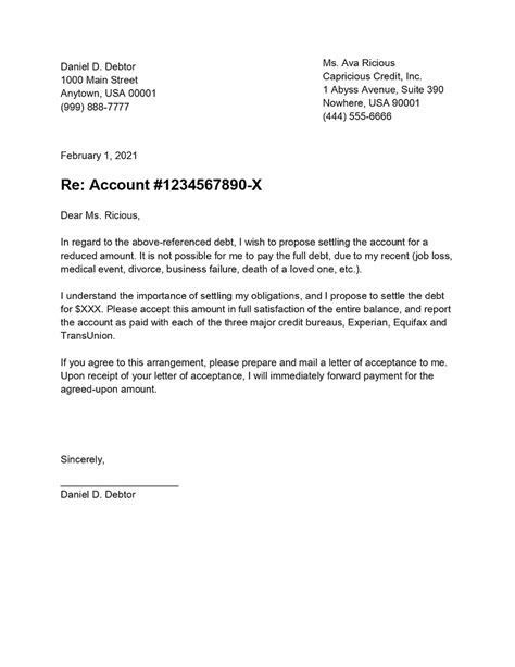 Incredible Debt Settlement Letter Paid In Full Template In 2024 Debt