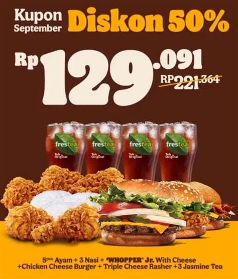 Promo Burger King September Kupon September Diskon Mulai