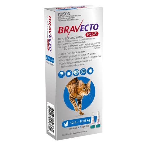 Bravecto Plus Spot On For Medium Cats 2 Pack Vet N Pet Direct