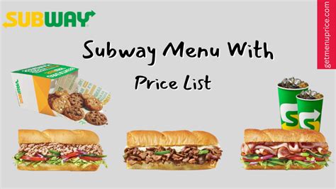 Subway Menu Price List Usa Updated July 2023