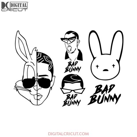 Bad Bunny Svg, Bad Bunny Silhouette Cut Files, Bad Bunny Monogram, Bad ...