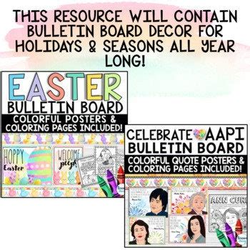 Bulletin Board Bundle Coloring Pages Classroom Posters - Etsy