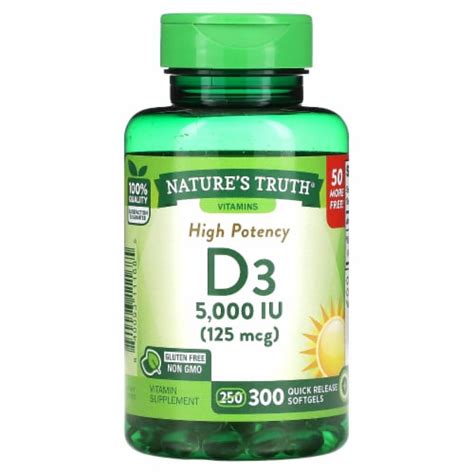 Nature S Truth High Potency Vitamin D3 125 Mcg 5000 IU 300 Quick