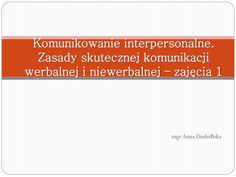 PPT Komunikacja Interpersonalna Wprowadzenie PowerPoint