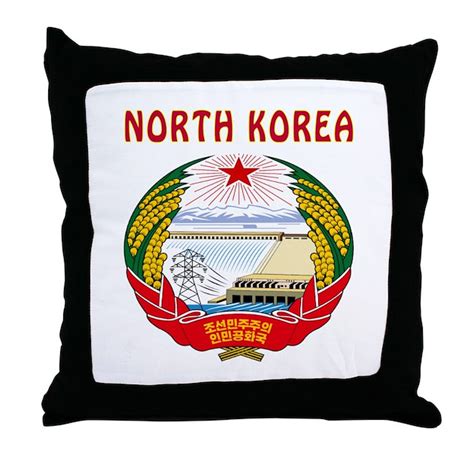 North Korea Coat of arms Throw Pillow by tshirts4countries